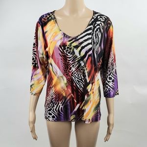 Valentina Womans Top Size Medium V-Neck